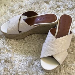 💎 Coach Slide Espadrille Wedge in Chalk 💎